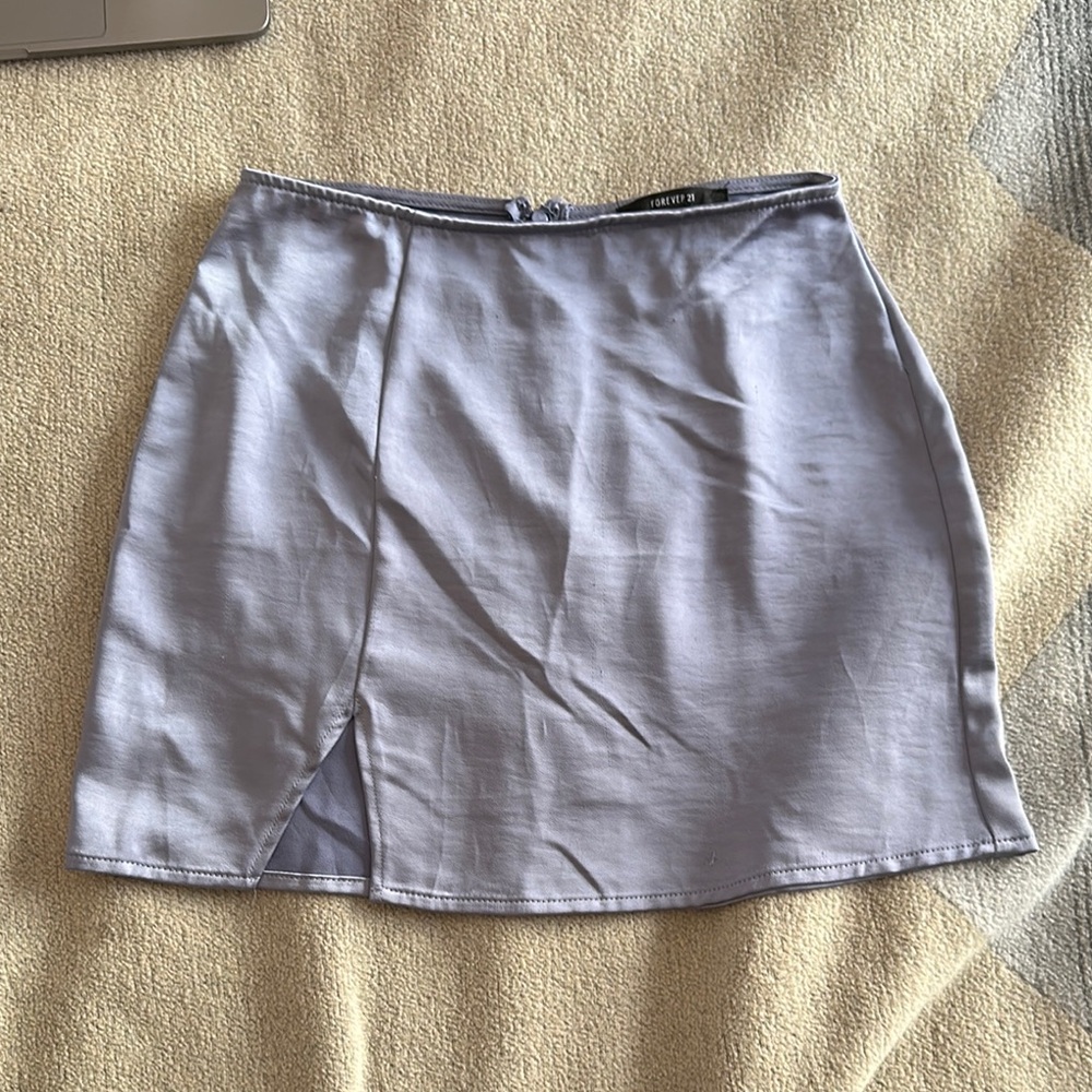 Forever 21 Lilac Grey Satin Mini Skirt